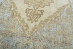 Close-up detail of 1970s Vintage rug from Pakistan showing Wool weave
