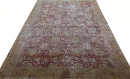 Surface texture of 1970s Vintage rug with natural Wool and intricate pattern