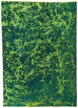 Full view of 1970s Vintage rug from Pakistan, 296 × 210 cm in Green tones