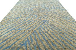 Surface texture of 1970s Vintage rug with natural Wool and intricate pattern