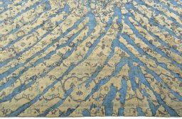 Full view of 1970s Vintage rug from Pakistan, 403 × 284 cm in Blue tones