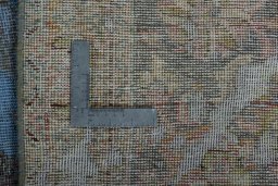 Corner detail of 1970s Vintage rug showing border pattern and Wool pile