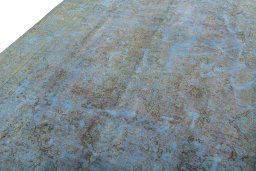 Surface texture of 1970s Vintage rug with natural Wool and intricate pattern