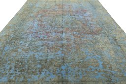 Surface texture of 1970s Vintage rug with natural Wool and intricate pattern