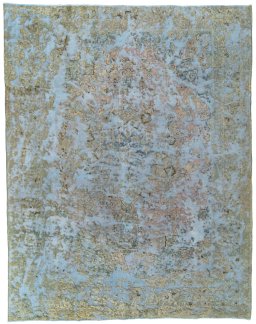 Full view of 1950s Vintage rug from Pakistan, 310 × 244 cm in Blue tones