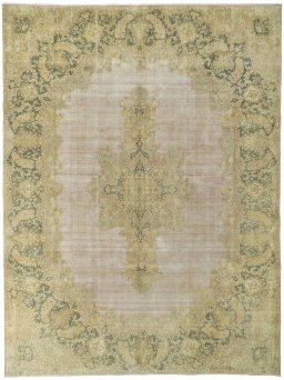 Full view of 1950s Vintage rug from Pakistan, 354 × 266 cm in Red tones