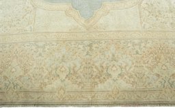 Full view of 1950s Vintage rug from Pakistan, 411 × 310 cm in Blue tones
