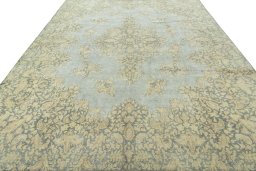Surface texture of 1970s Vintage rug with natural Wool and intricate pattern