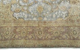 Full view of 1950s Vintage rug from Pakistan, 350 × 273 cm in Gray tones