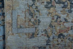Close-up detail of 1950s Vintage rug from Pakistan showing Wool weave