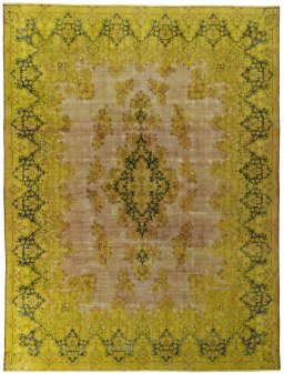 Full view of 1950s Vintage rug from Pakistan, 385 × 291 cm in Red tones