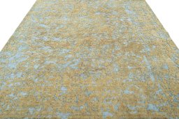 Surface texture of 1950s Vintage rug with natural Wool and intricate pattern