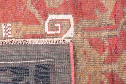 Close-up detail of 1985s Vintage rug from Iran / Persia showing Wool weave
