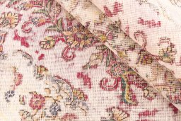 Corner detail of 1970s Vintage rug showing border pattern and Wool pile