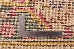 Close-up detail of 1970s Vintage rug from Iran / Persia showing Wool weave