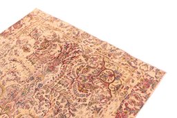 Surface texture of 1960s Vintage rug with natural Wool and intricate pattern