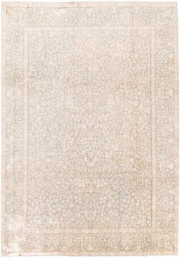 Full view of 1955s Vintage rug from Iran / Persia, 336 × 236 cm in Cream tones
