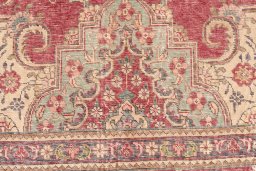 Close-up detail of 1965s Vintage rug from Iran / Persia showing Wool weave