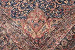 Close-up detail of 1980s Vintage rug from Iran / Persia showing Wool weave