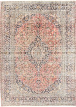 Full view of 1980s Vintage rug from Iran / Persia, 415 × 292 cm in Red tones