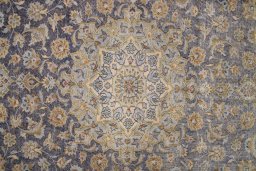 Close-up detail of 1980s Vintage rug from Iran / Persia showing Wool weave