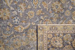 Close-up detail of 1980s Vintage rug from Iran / Persia showing Wool weave