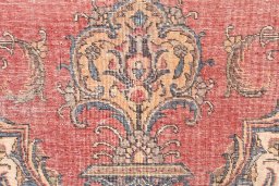 Close-up detail of 1955s Vintage rug from Iran / Persia showing Wool weave