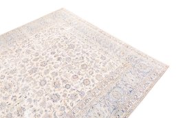 Surface texture of 1970s Vintage rug with natural Wool and intricate pattern