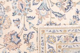 Close-up detail of 1970s Vintage rug from Iran / Persia showing Wool weave