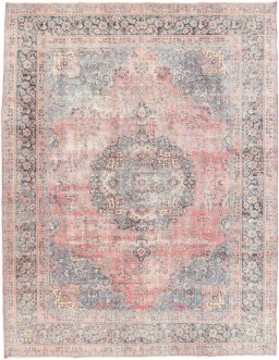Full view of 1970s Vintage rug from Iran / Persia, 387 × 300 cm in Red tones