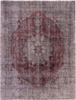 Full view of 1950s Vintage rug from Iran / Persia, 387 × 297 cm in Red tones