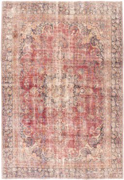 Full view of 1950s Vintage rug from Iran / Persia, 327 × 225 cm in Red tones