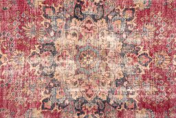 Full view of 1950s Vintage rug from Iran / Persia, 327 × 225 cm in Red tones
