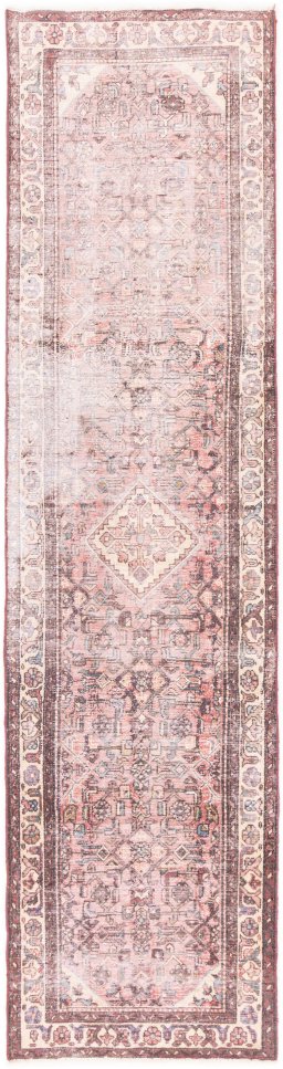 Full view of 1950s Vintage rug from Iran / Persia, 295 × 75 cm in Multi Color tones
