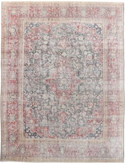 Full view of 1970s Vintage rug from Iran / Persia, 386 × 294 cm in Blue tones