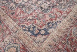 Close-up detail of 1970s Vintage rug from Iran / Persia showing Wool weave