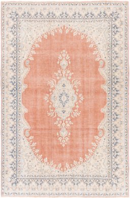 Full view of 1955s Vintage rug from Iran / Persia, 262 × 172 cm in Red tones