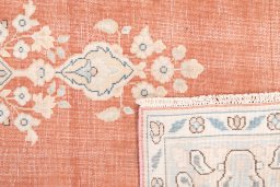 Close-up detail of 1955s Vintage rug from Iran / Persia showing Wool weave