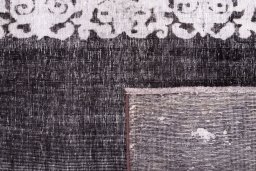 Close-up detail of 1975s Vintage rug from Iran / Persia showing Wool weave