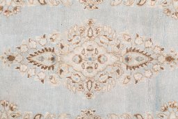 Close-up detail of 1960s Vintage rug from Iran / Persia showing Wool weave