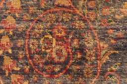 Full view of 1945s Vintage rug from Iran / Persia, 195 × 148 cm in Dark blue tones