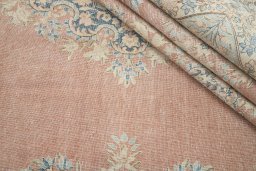 Close-up detail of 1960s Vintage rug from Iran / Persia showing Wool weave
