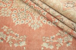 Corner detail of 1970s Vintage rug showing border pattern and Wool pile