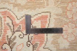 Close-up detail of 1970s Vintage rug from Iran / Persia showing Wool weave