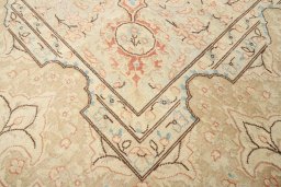Close-up detail of 1970s Vintage rug from Iran / Persia showing Wool weave