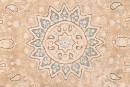 Close-up detail of 1970s Vintage rug from Iran / Persia showing Wool weave