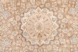 Close-up detail of 1970s Vintage rug from Iran / Persia showing Wool weave