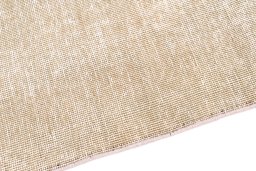 Backside of handmade 1970s Vintage rug showing knot structure and weave density