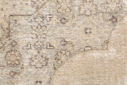 Close-up detail of 1970s Vintage rug from Iran / Persia showing Wool weave