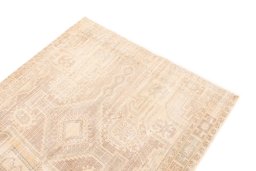 Surface texture of 1970s Vintage rug with natural Wool and intricate pattern